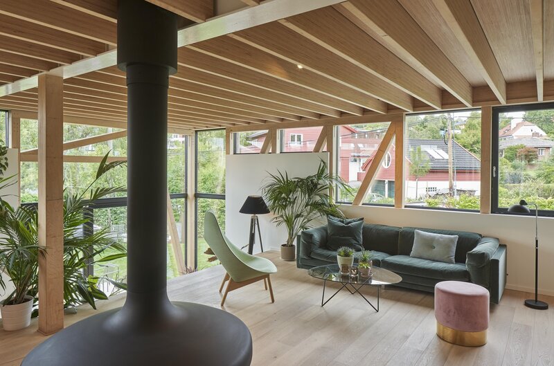 Modern Living Room Interior — Wood