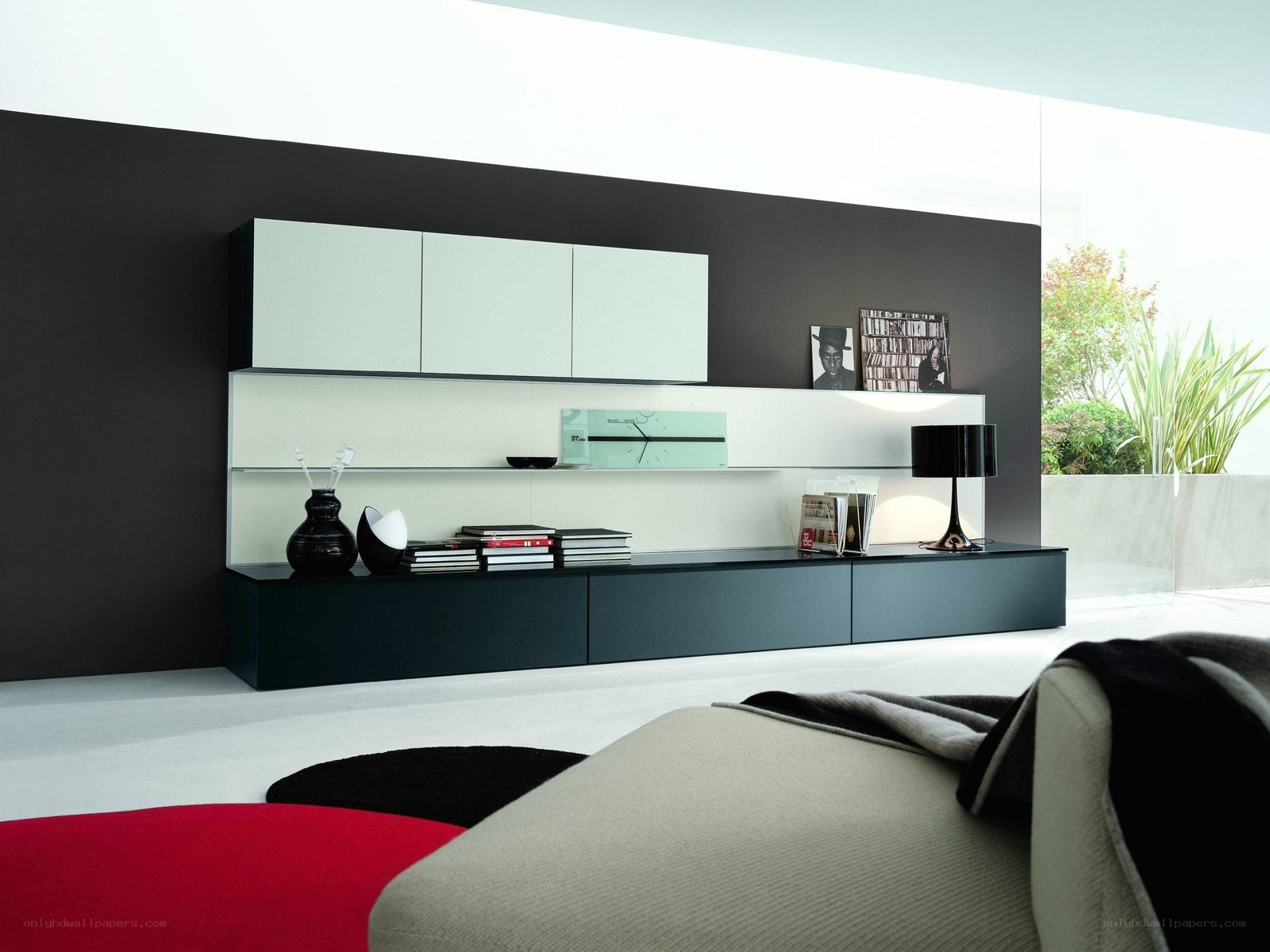 modern living room media console