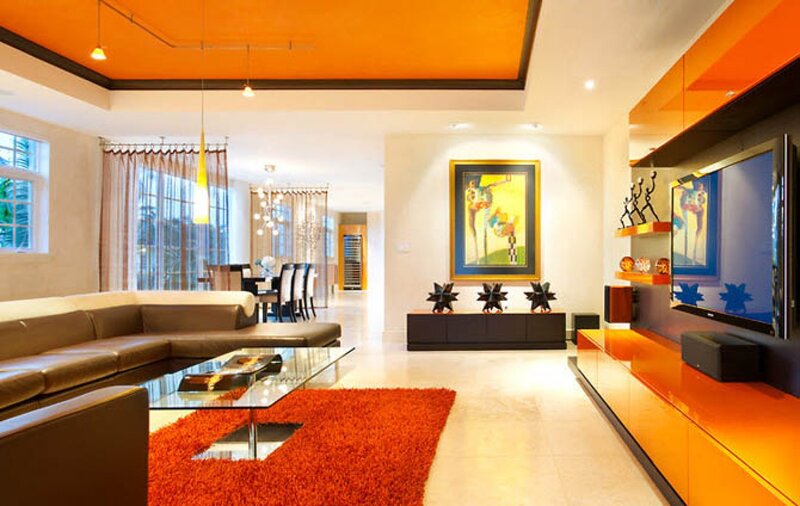 Modern Living Room — Orange