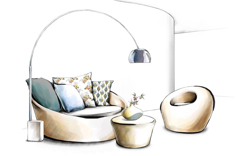 Modern living room sketch