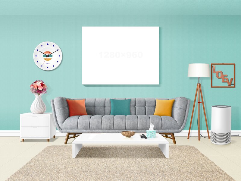 Modern Living Room — Teal