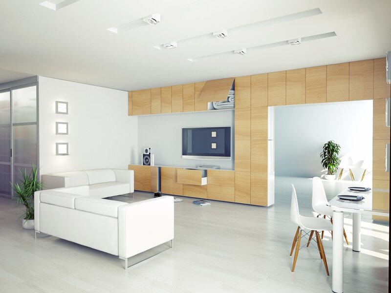 Modern Living Room — White, Clean, 3d Render