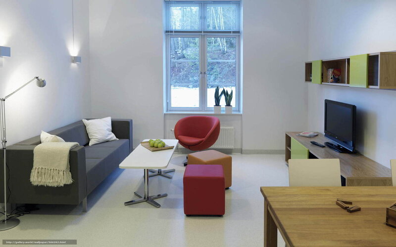 Modern Living Room — White, Clean