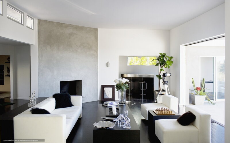 Modern Living Room — White, Minimalist, Afternoon