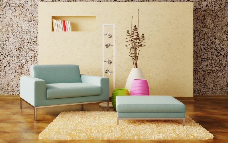 Modern living room with armchair