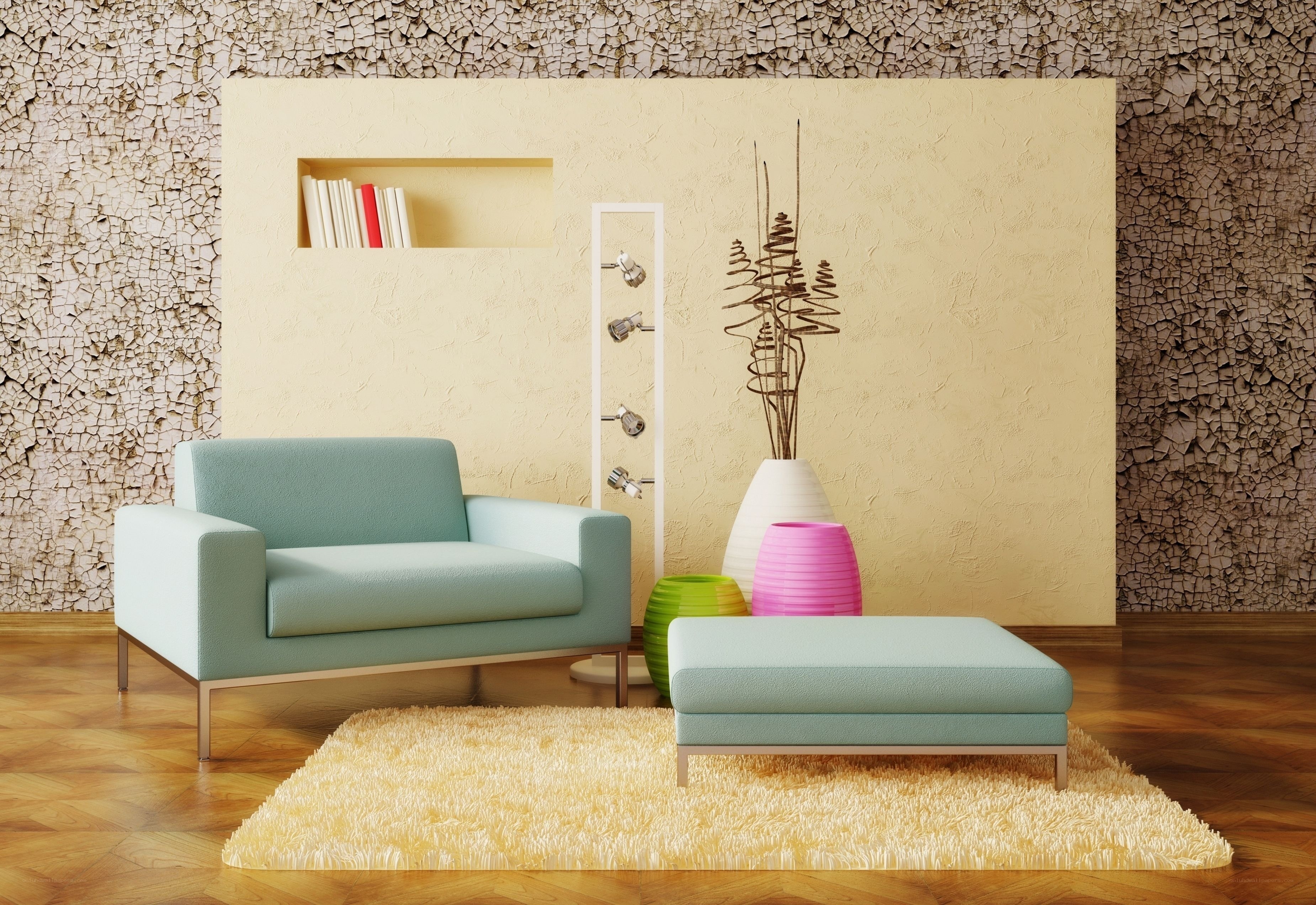 Modern living room with armchair