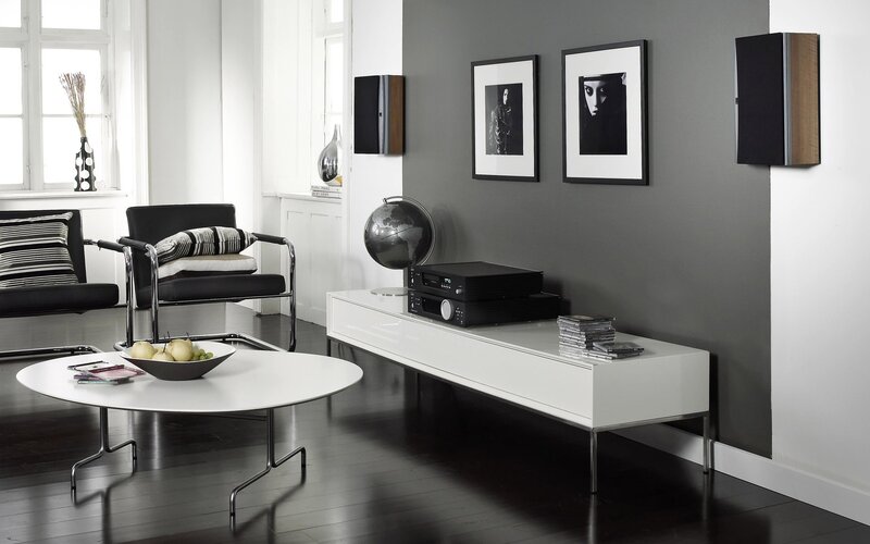 Modern living room with audio system