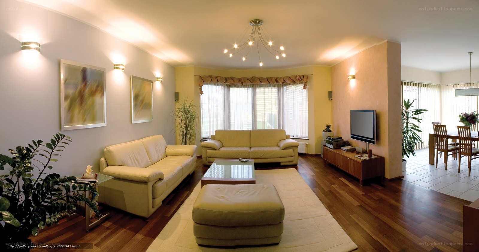 Modern living room with beige furniture
