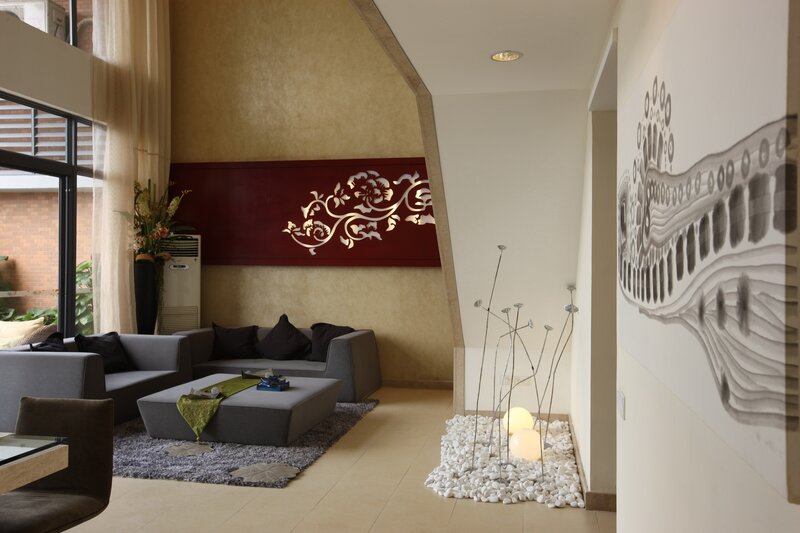 Modern living room with decorative art