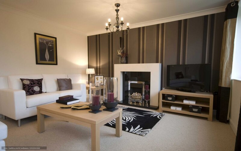 Modern living room with fireplace