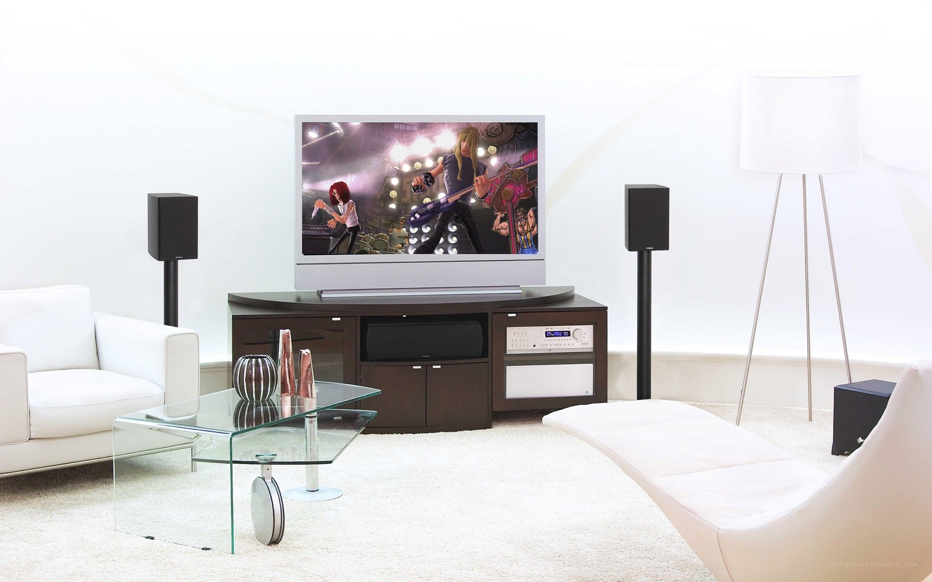 Modern living room with home theater