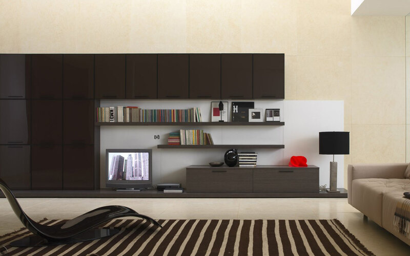 Modern living room with media unit