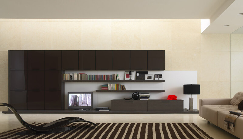 Modern living room with media unit