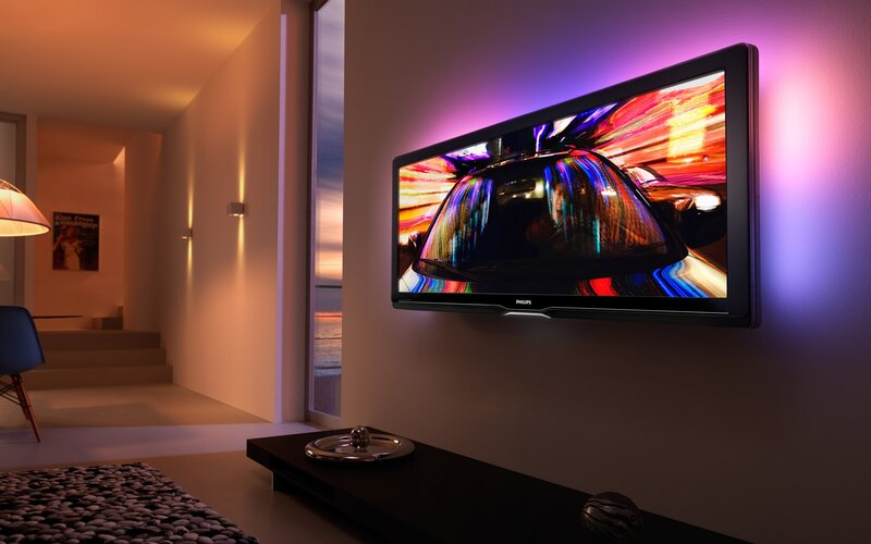 Modern living room with Philips TV