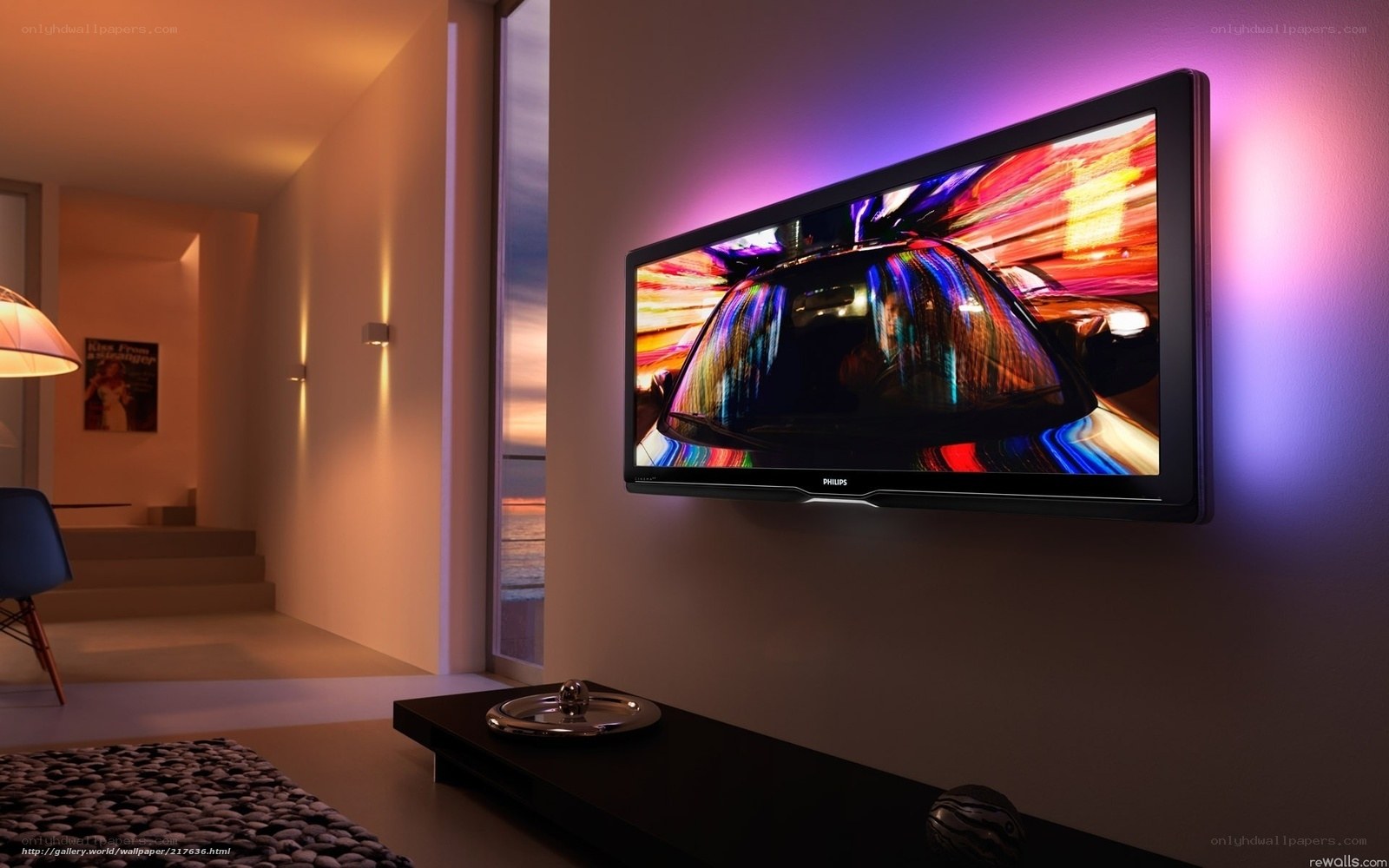 Modern living room with Philips TV