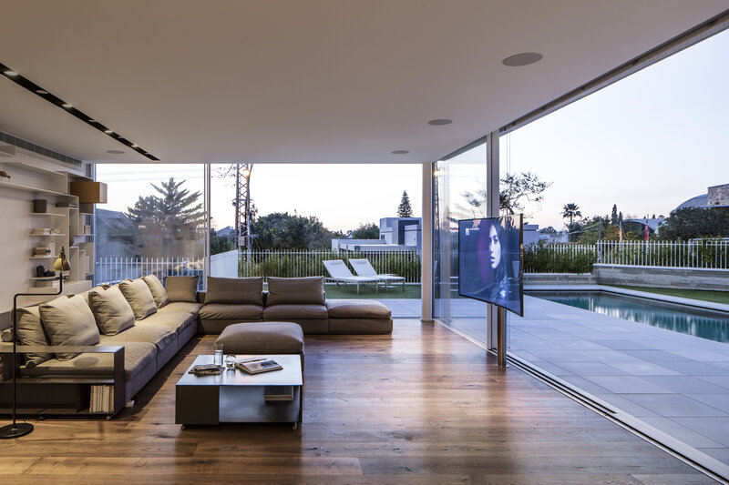 Modern Living Room with Pool