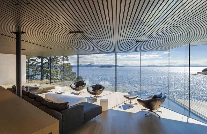 Modern Living Room with Sea View