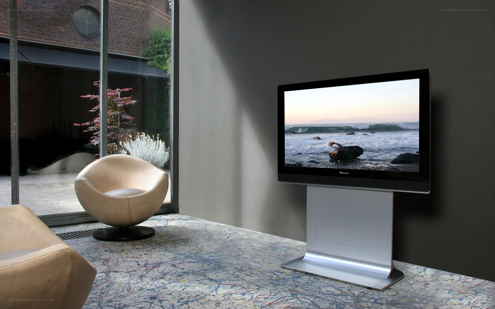 Modern living room with TV
