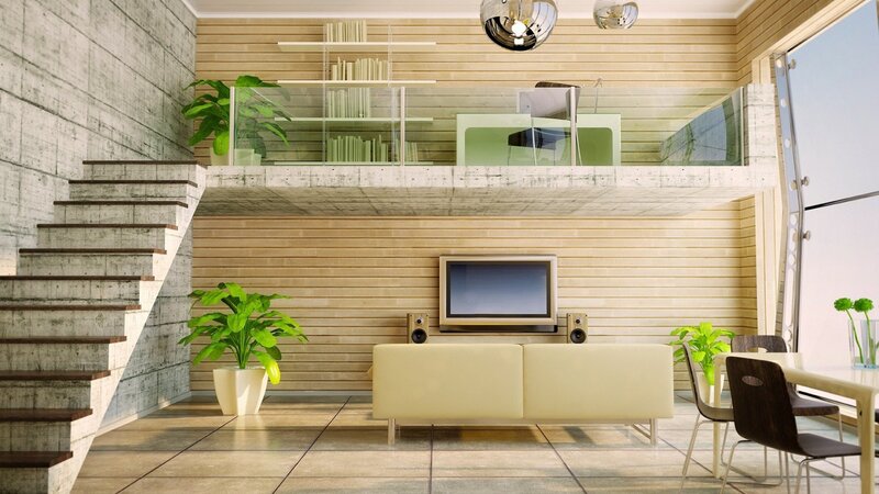 Modern Loft Interior — Beige