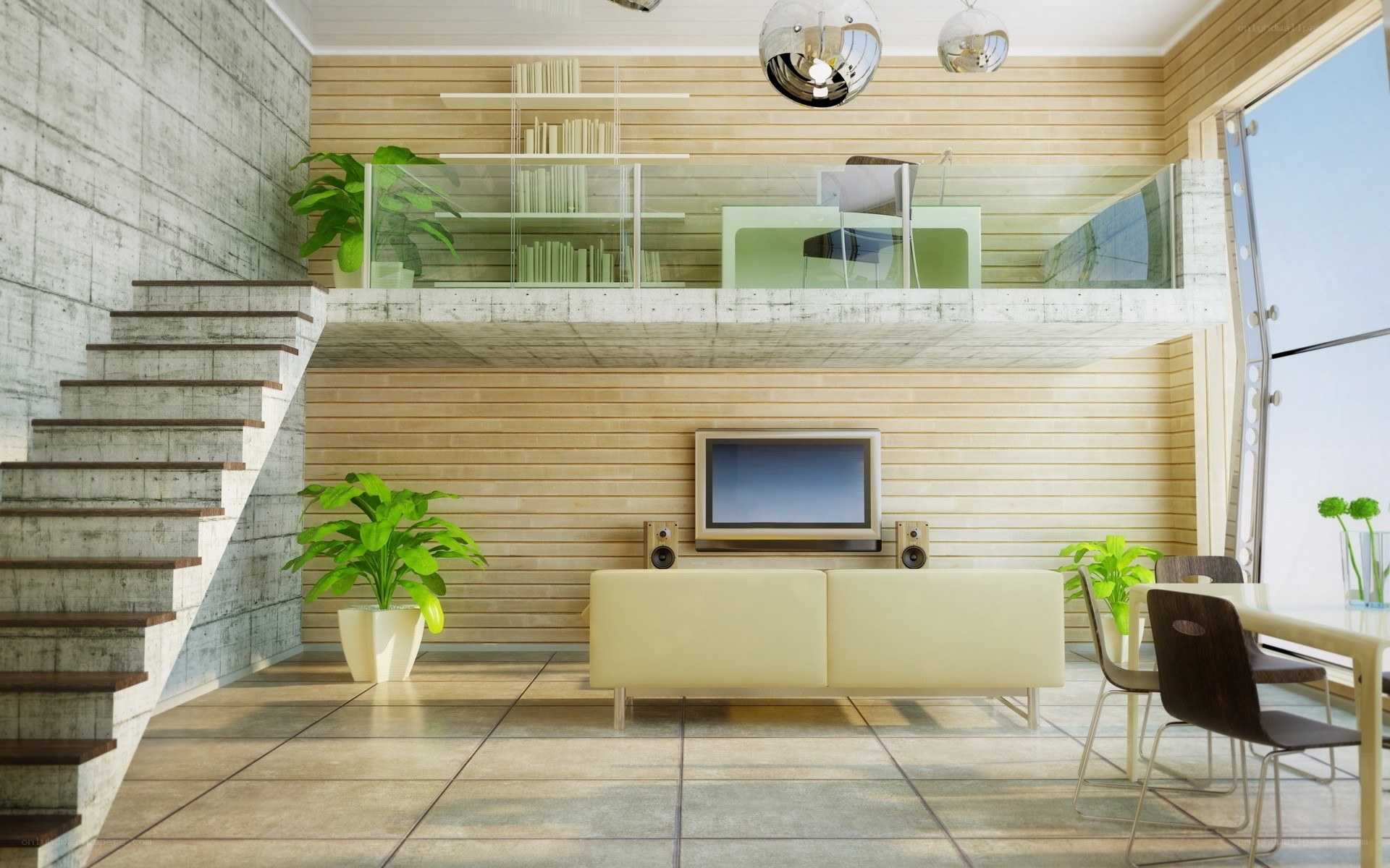Modern loft living space
