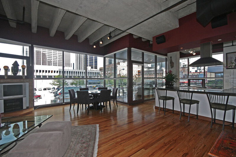 Modern loft with city view
