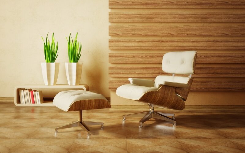 Modern lounge chair and ottoman