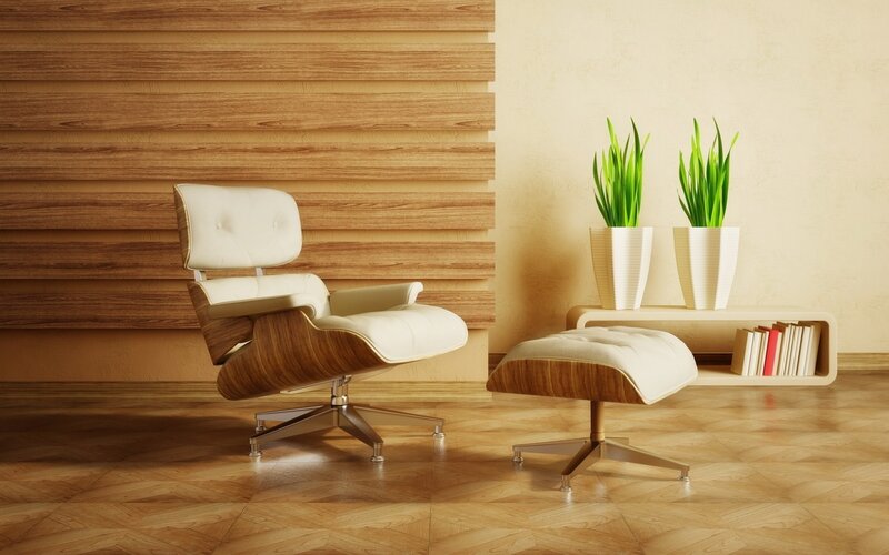 Modern lounge chair and ottoman