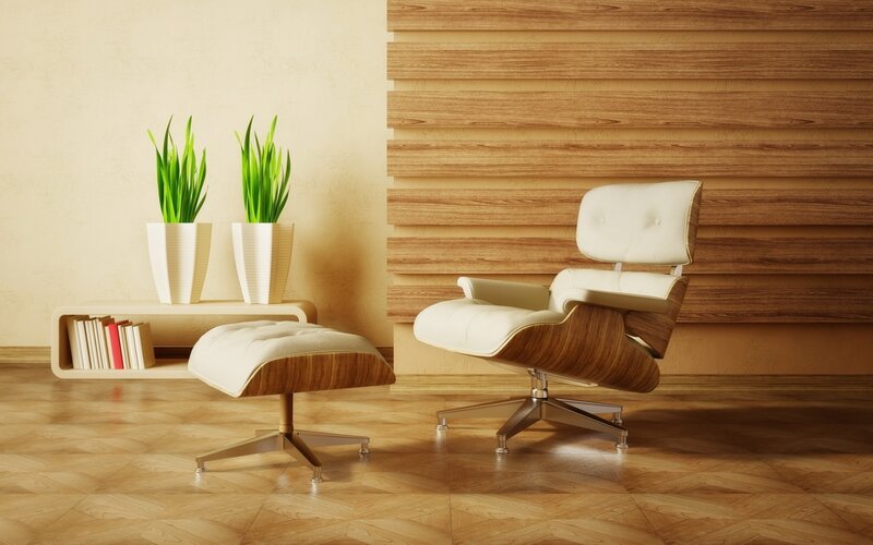 Modern lounge chair and ottoman