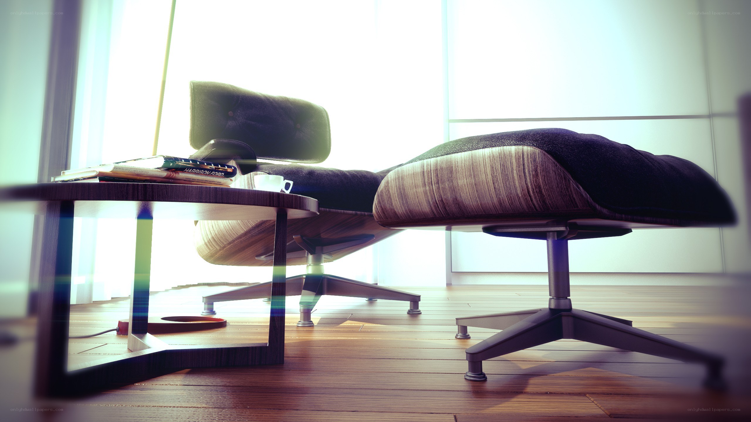Modern lounge chair and table