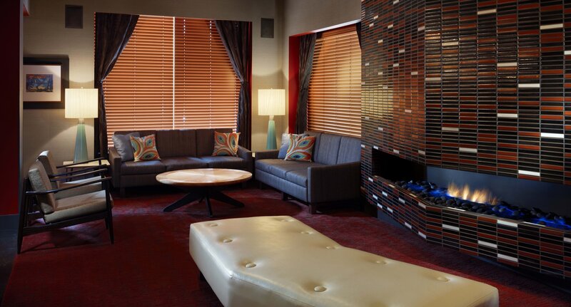 Modern lounge with fireplace