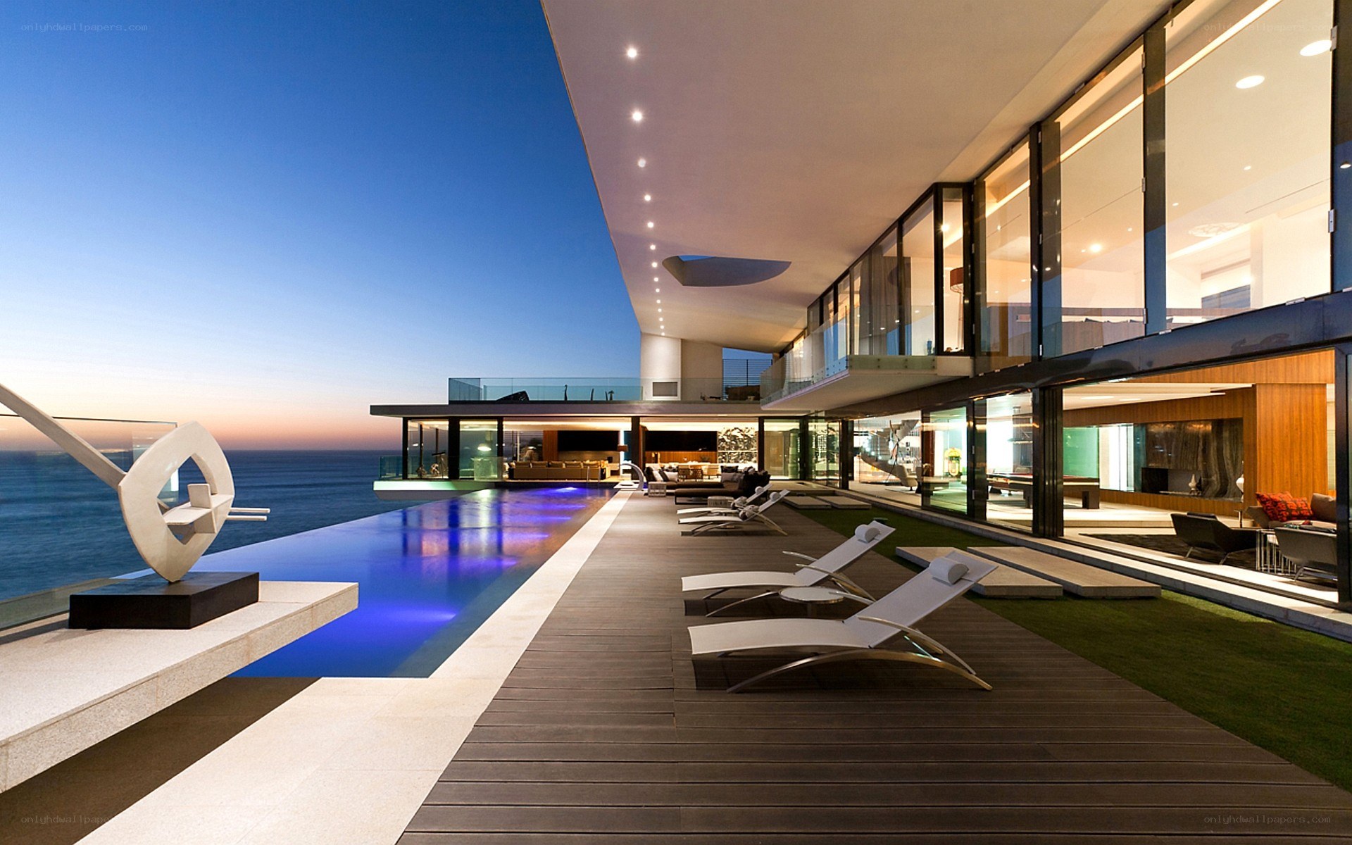 Modern luxury home with infinity pool