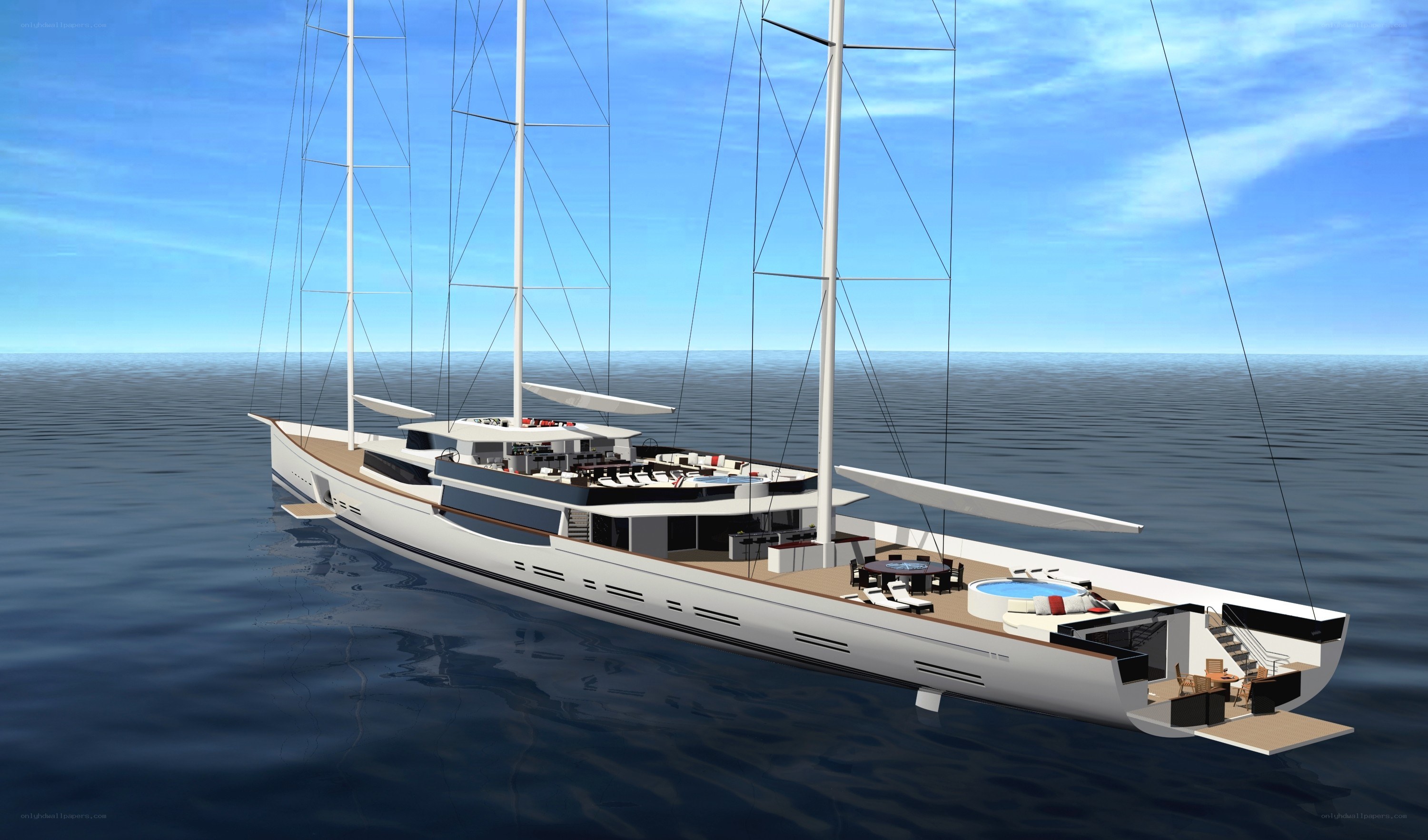 modern luxury sailing yacht