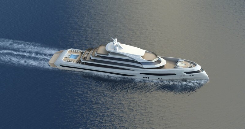 modern luxury yacht at sea