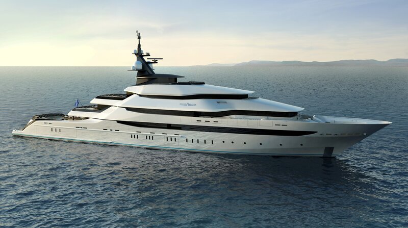 Modern luxury yacht at sea