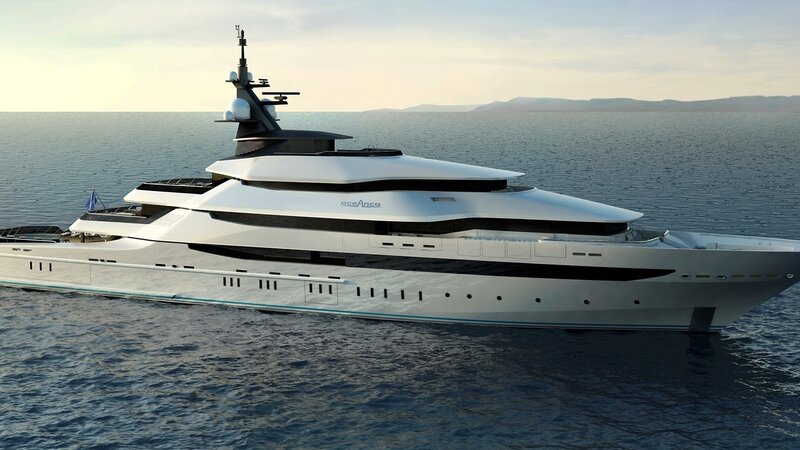 Modern luxury yacht on the sea