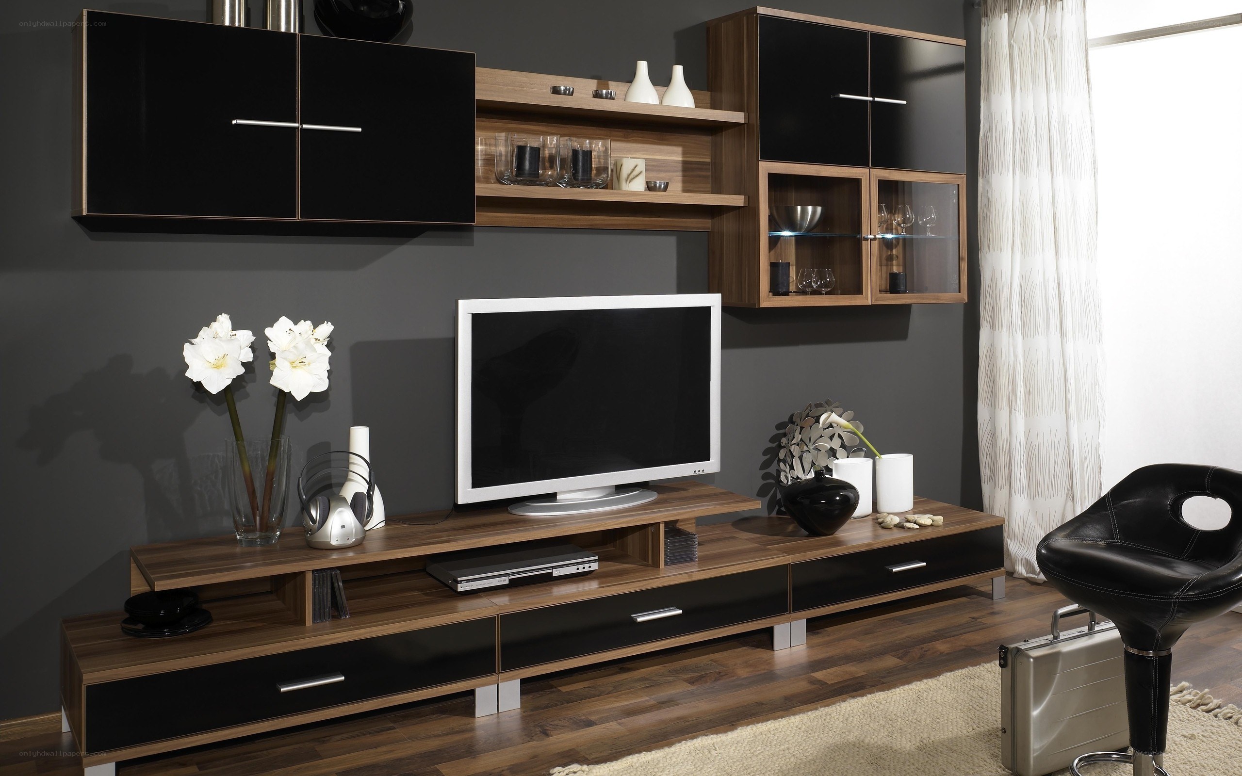 modern media console setup