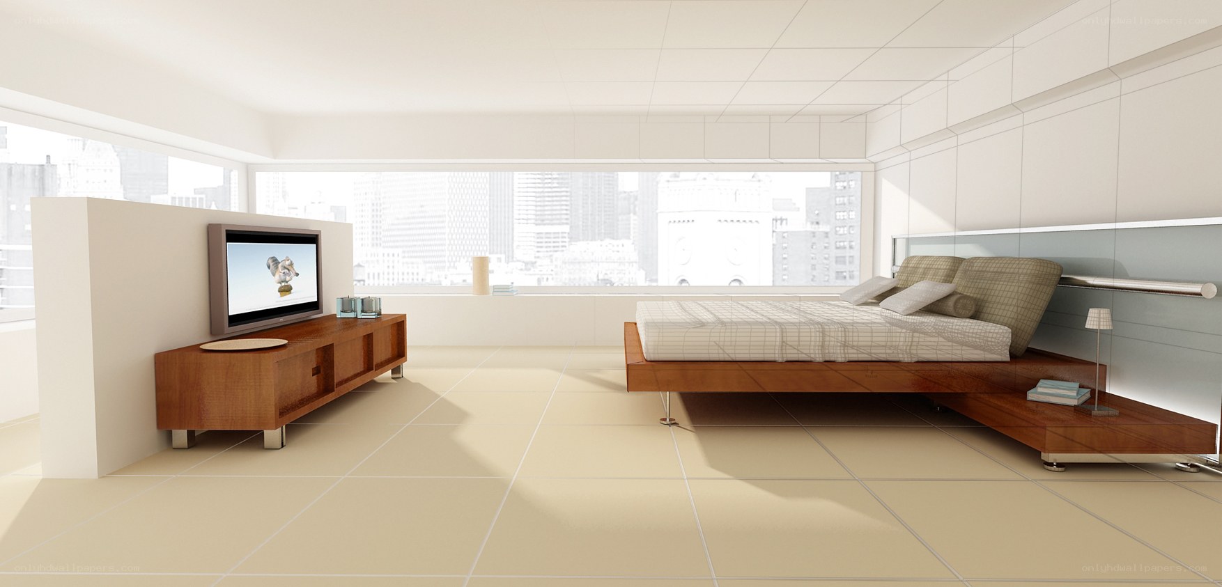 Modern minimalist bedroom