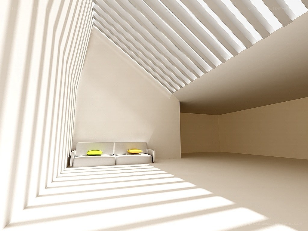 Modern minimalist room with sofa