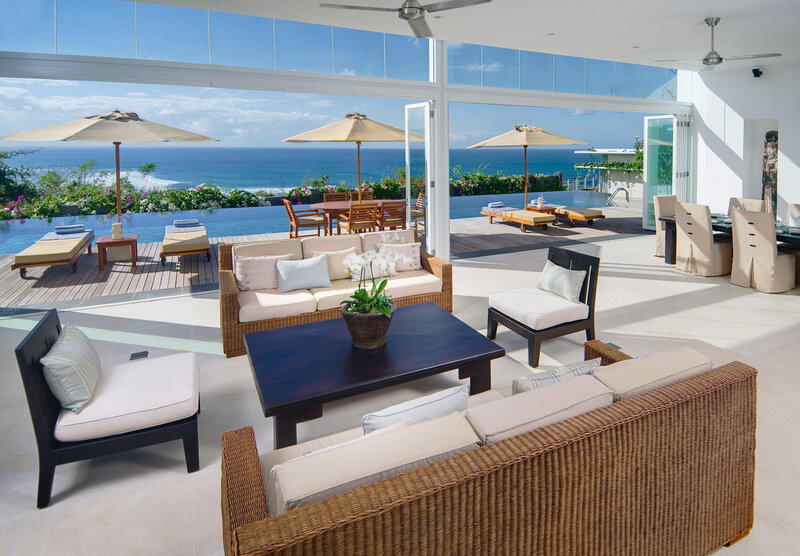 Modern ocean-view villa lounge