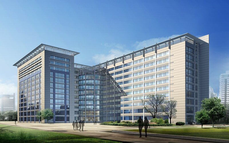modern office building complex