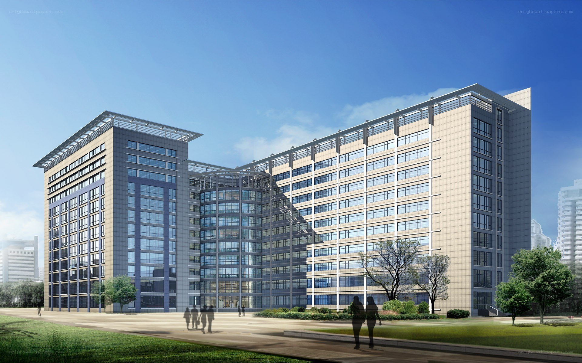 modern office building complex