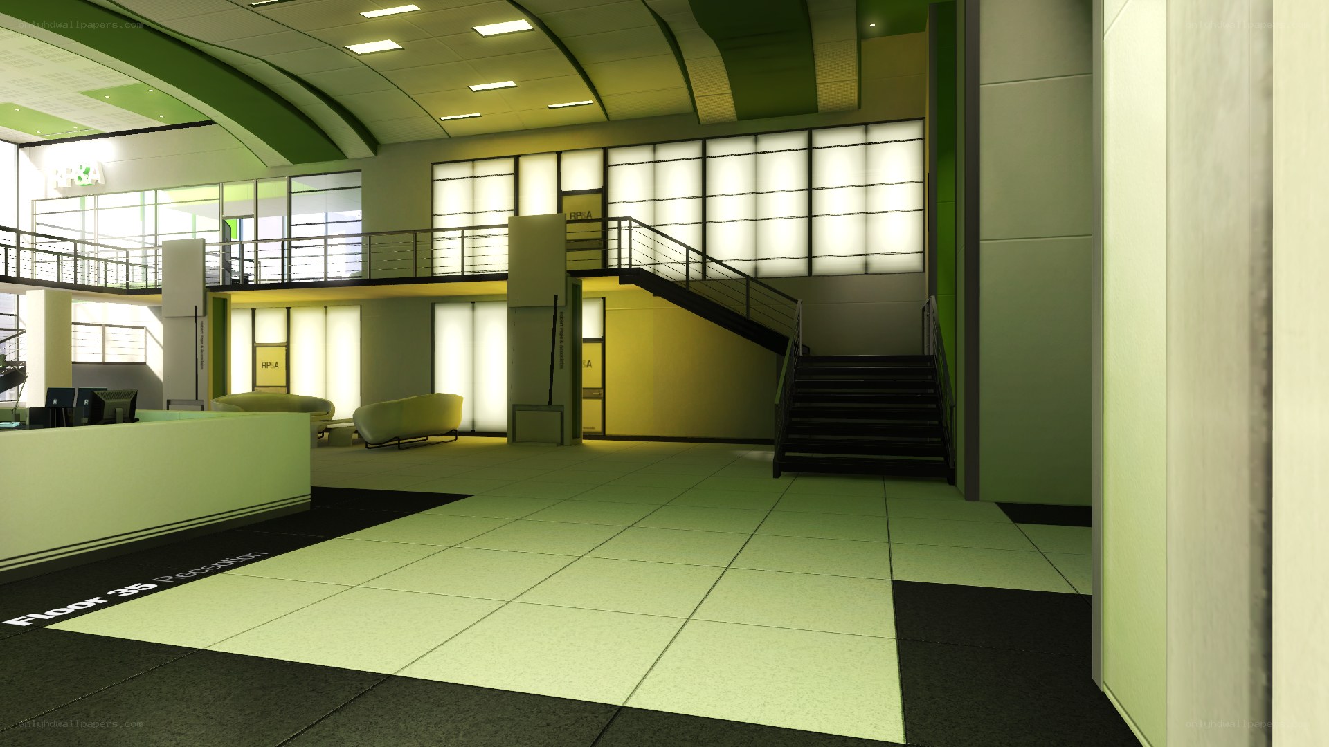 Modern office lobby interior