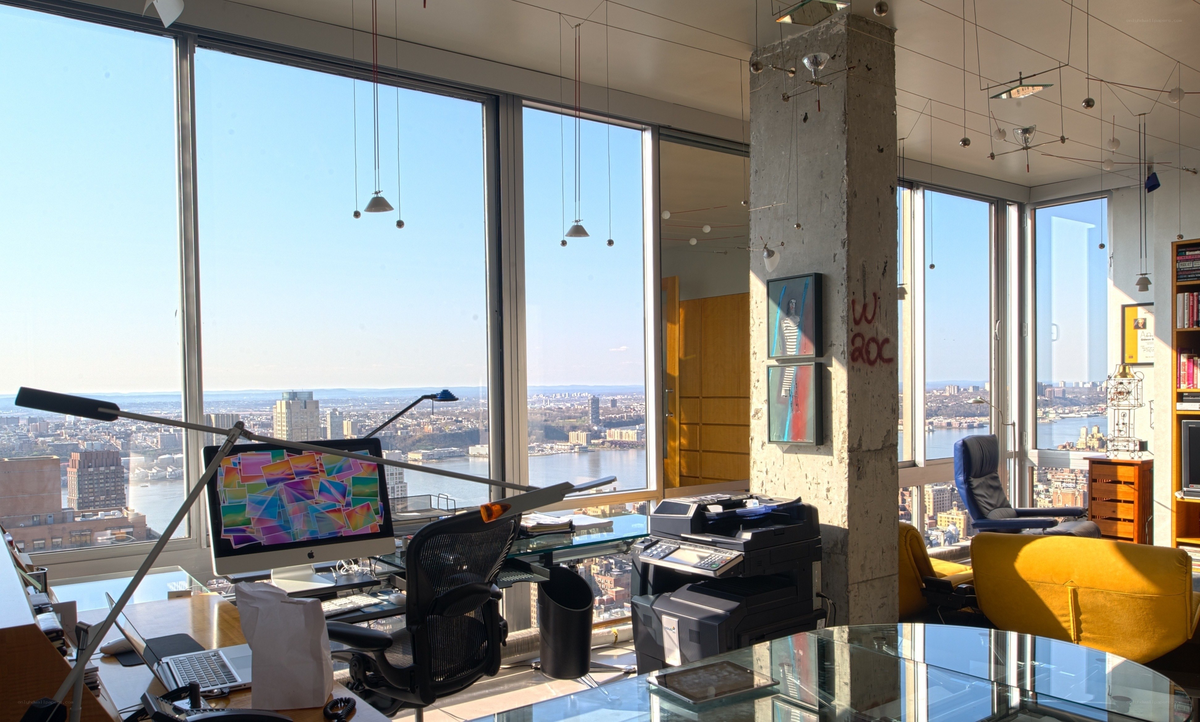 Modern office with city view
