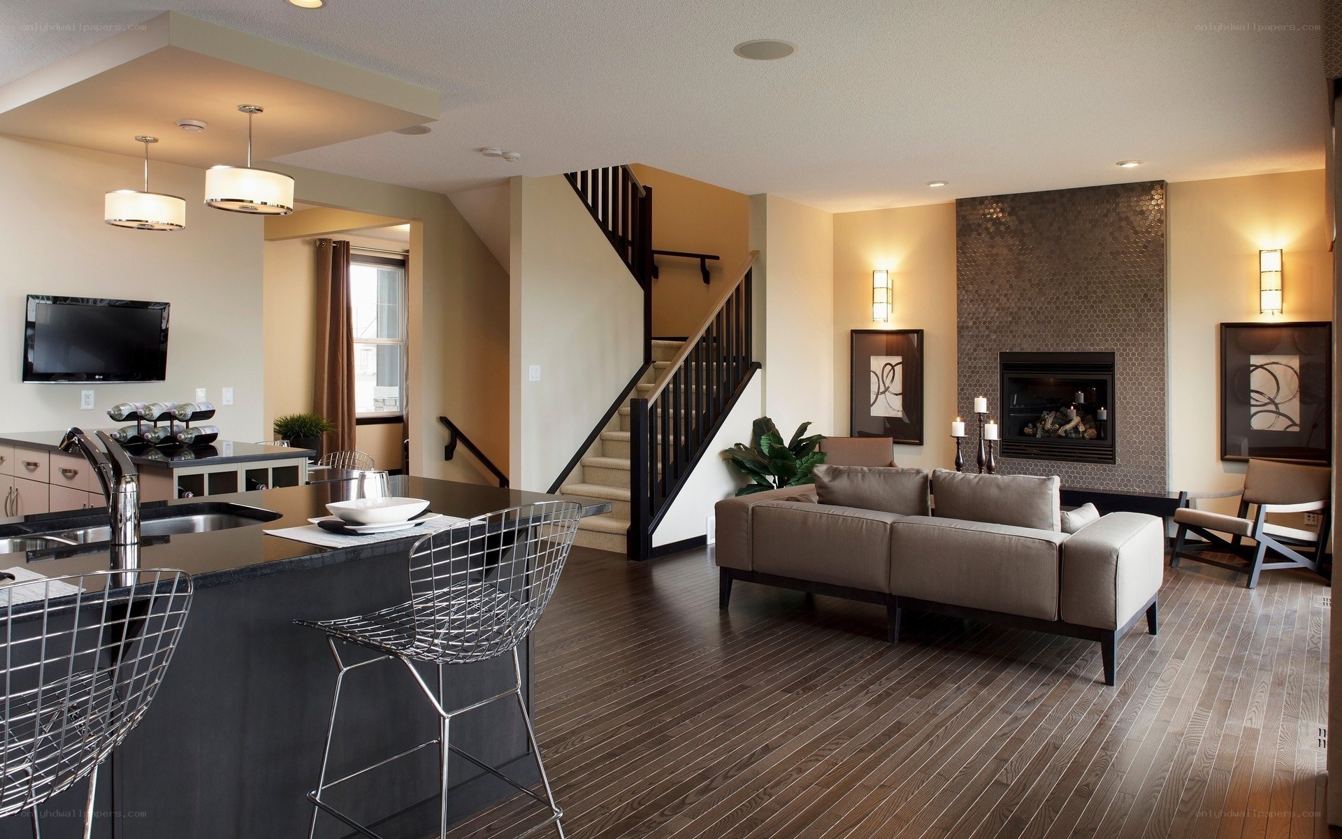 Modern open-concept living space