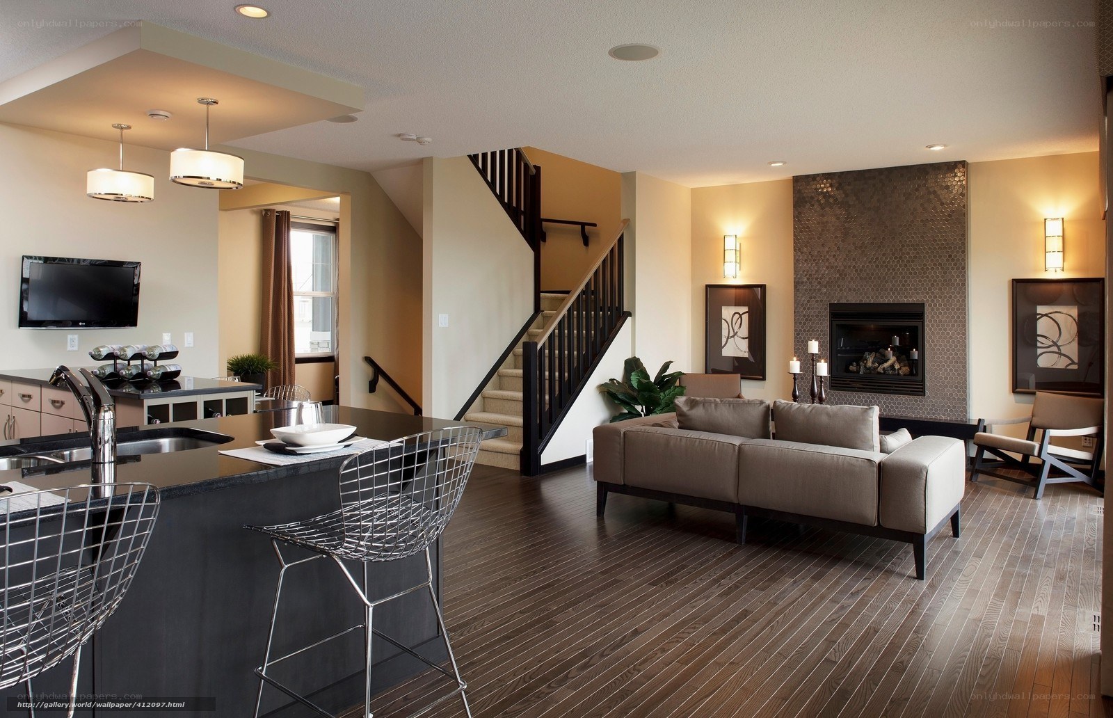 Modern open-concept living space