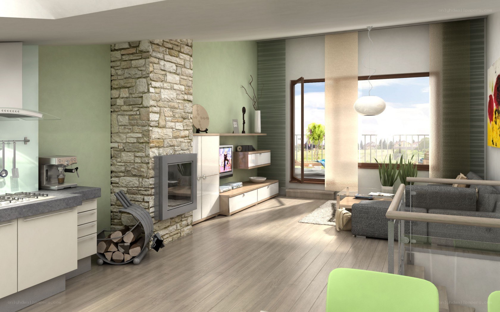 Modern open-plan living space