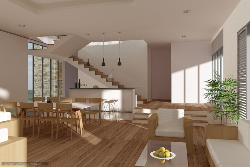 Modern Open-plan Living Space — Brown
