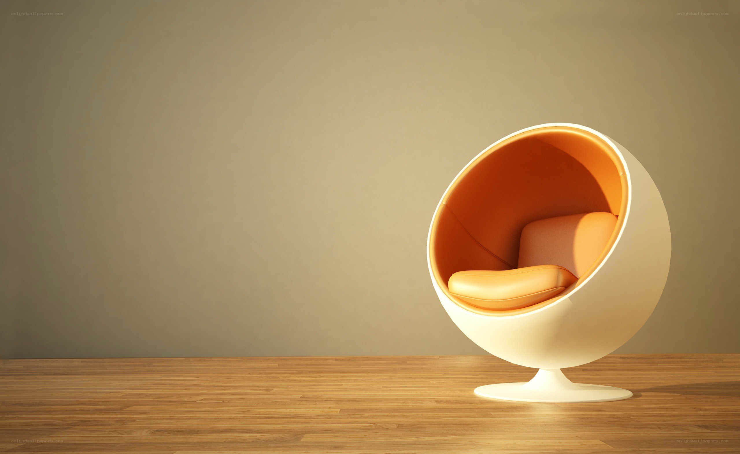 Modern orange ball chair
