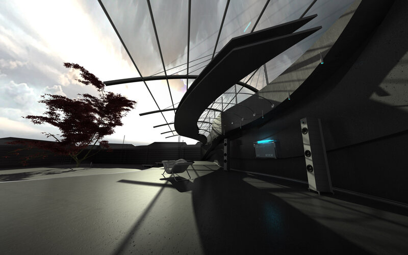 Modern Outdoor Lounge Area — Black