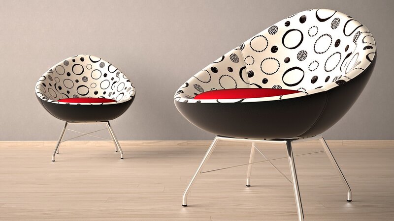 Modern patterned chairs